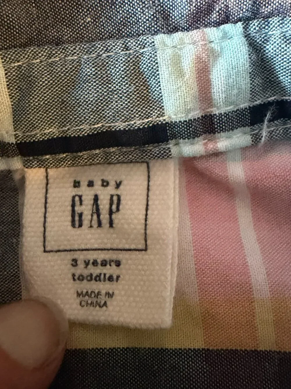 Baby Gap pastel plaid button down shirt, size 3T